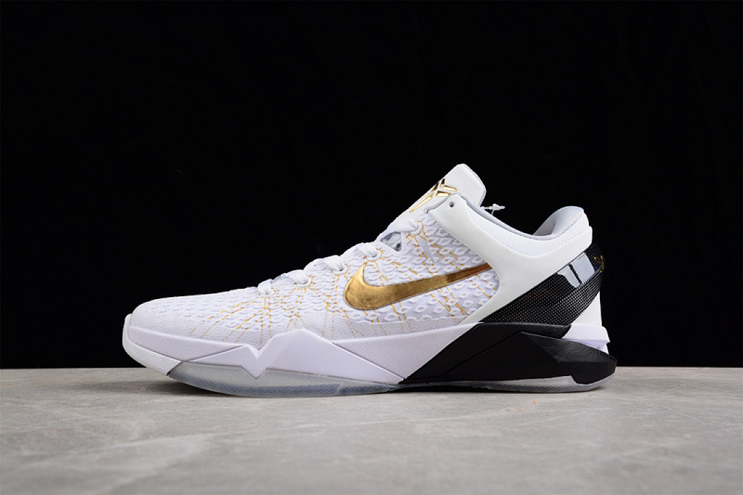 Nike Nike ZOOM KOBE 7 SYSTEM ELITE HOME WHITE/METALLIC GOLD-BLACK-NATURAL GREY · 511371-100, photo 1