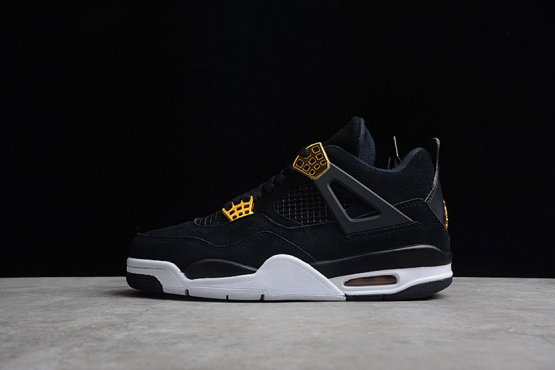 Jordan AIR Jordan 4 RETRO ROYALTY BLACK/METALLIC GOLD-WHITE · 308497-032, photo 1