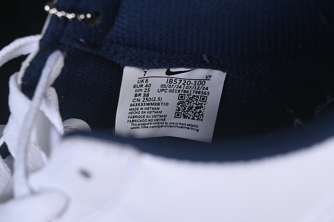 Nike [IB5720-100]-[AIR FORCE 1 LOW WHITE/WHITE/MIDNIGHT NAVY/DARK POWDER BLUE]-[MAN:40-47.5] - Image 6