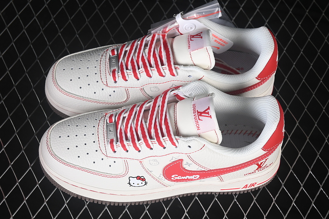 Nike [NH0601-549]-[AIR FORCE 1 07 LOW CASUAL SNEAKERS WHITE/RED/WHITE]-[WOMAN:36-39]-[MAN:40-45] - Image 11