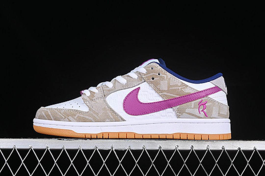 Purple Nike RAYSSA LEAL SB DUNK LOW PURE PLATINUM/DEEP ROYAL BLUE/VIVID PURPLE/WHITE/YELLOW · FZ5251-001, photo 1