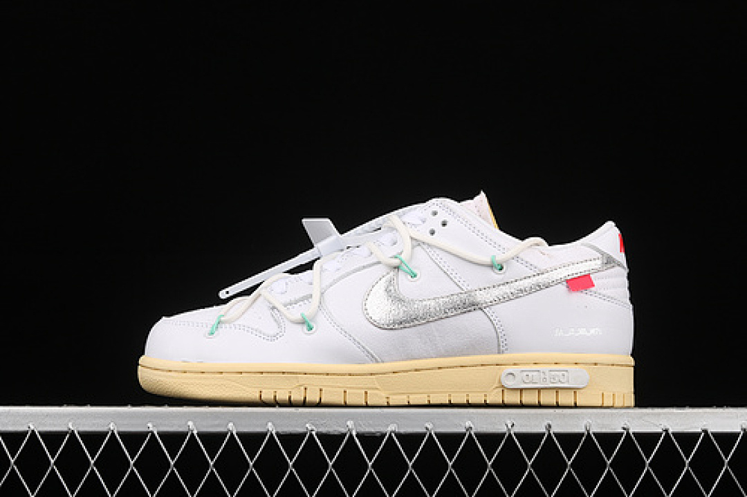 Off-White [DM1602-127]-[OFF-WHITE X DUNK LOW 'LOT 01 OF 50'WHITE/METALLIC SILVER/BUTTER]-[UNISEX:36-47.5], photo 1