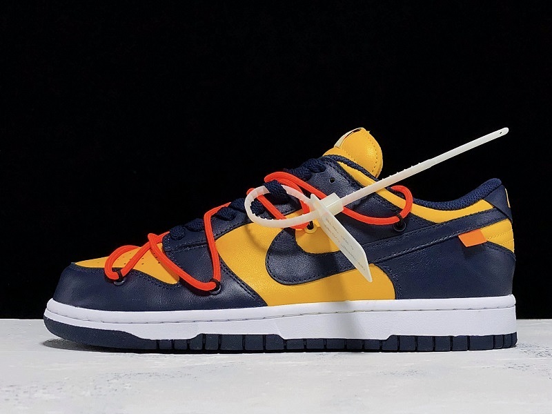 Off-White Nike PLUS OFF-WHITE X DUNK LOW UNIVERSITY GOLD/WHITE/NAVY BLUE · CT0856-700, photo 1
