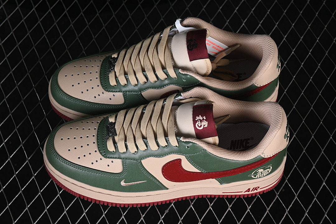 Nike [NH0601-518]-[AIR FORCE 1 07 LOW CASUAL SNEAKERS BROWN/GREEN/RED]-[WOMAN:36-39]-[MAN:40-45] - Image 11