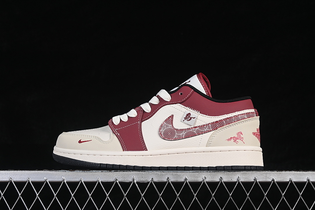 Jordan [JJ5908-004]-[AIR JORDAN 1 LOW RETRO SHOES WHITE/WINE RED]-[WOMAN:36-39]-[MAN:40-45], photo 1