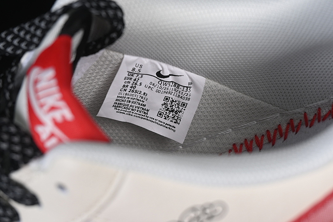 Nike [QW5288-135]-[AIR FORCE 1 07 LOW BEIGE/WHITE/BLACK/RED]-[WOMAN:36-39]-[MAN:40-45] - Image 6