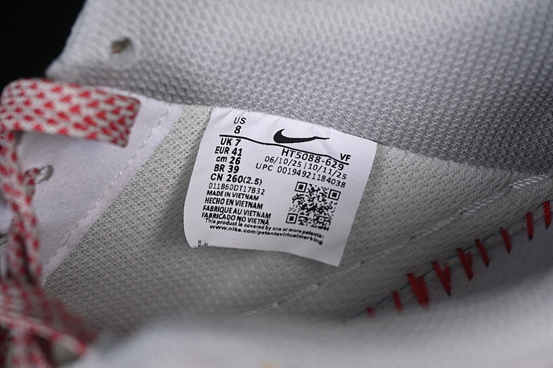 Nike [HT5088-629]-[AIR FORCE 1 07 LOW CASUAL SNEAKERS GREY/RED/BLACK]-[WOMAN:36-39]-[MAN:40-45] - Image 6