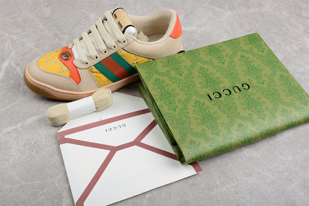 Gucci [GU*CCI DISTRESSED SCREENER SNEAKER BEIGE/GREEN/YELLOW-RED]-[WOMAN:35-39]-[MAN:40-45] - Image 2