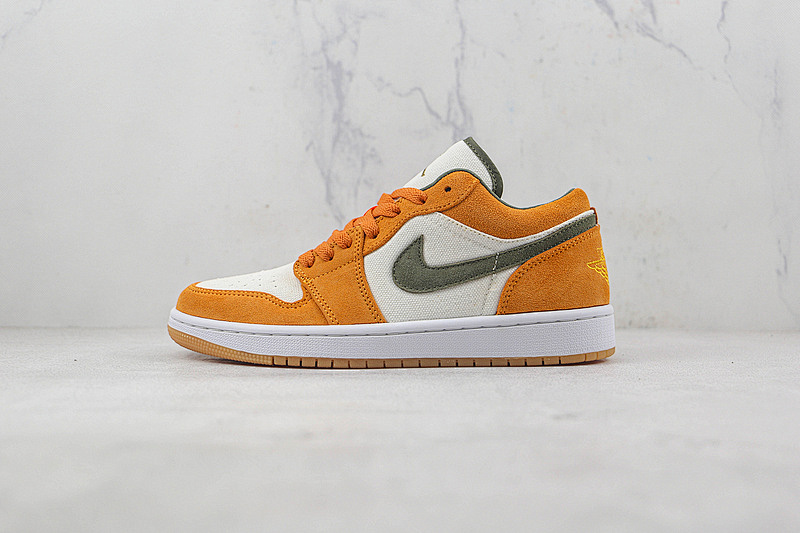 Jordan AIR Jordan 1 LOW SE CERAMIC WHITE/MEDIUM OLIVE/LIGHT CURRY · DH6931-102, photo 1