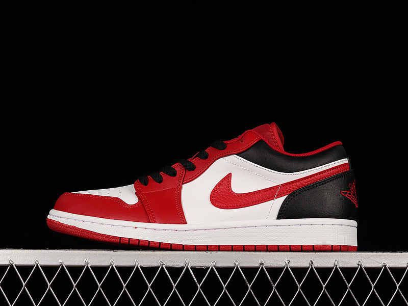 Jordan AIR Jordan 1 LOW REVERSE BLACK TOE WHITE/BLACK/GYM RED · 553558-163, photo 1