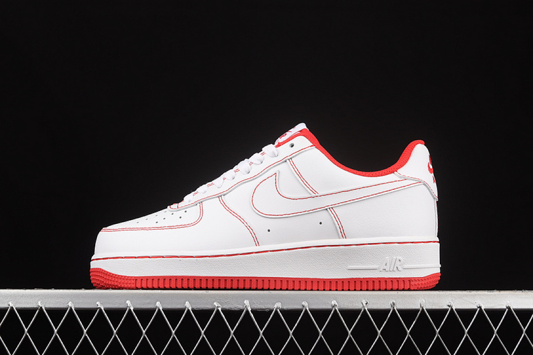 Nike [CV1724-100]-[AIR FORCE 1 LOW 07 CONTRAST STITCH WHITE/UNIVERSITY RED/WHITE]-[UNISEX:36-45], photo 1