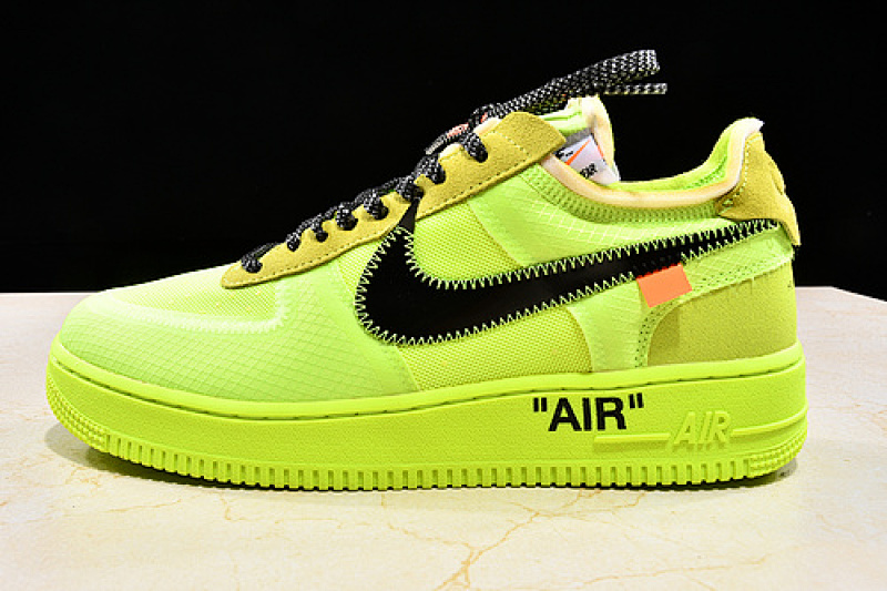Nike Nike OWF AIR FORCE 1 LOW X OW VOLT/HYPER JADE-CONE-BLACK · AO4606-700, photo 1