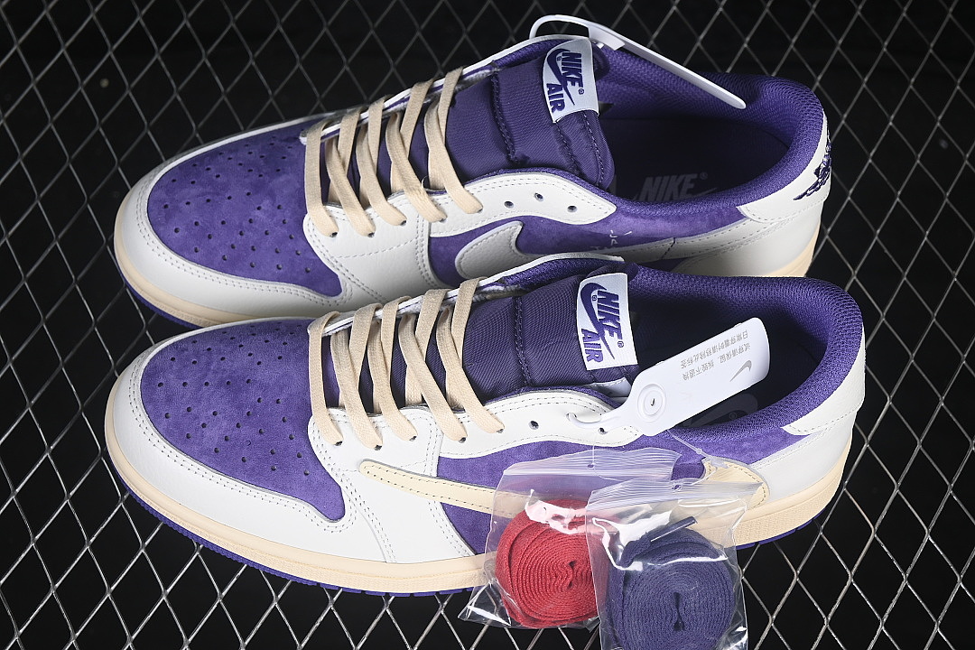 Jordan [DM7866-117]-[AIR JORDAN 1 LOW OG AJ1 INVERTED HOOK PURPLE/BEIGE]-[WOMAN:36-39]-[MAN:40-47.5] - Image 10