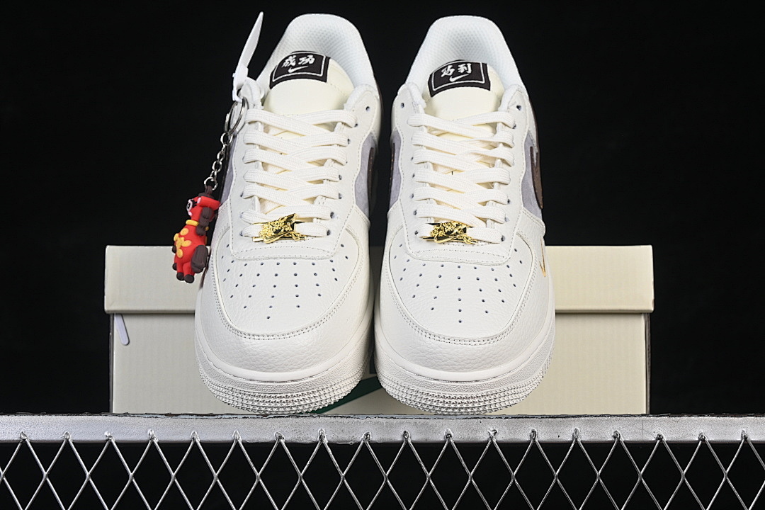Nike [FQ7637-001]-[AIR FORCE 1 07 LOW WHITE/GREY/BLACK/GOLD]-[WOMAN:36-39]-[MAN:40-45] - Image 13