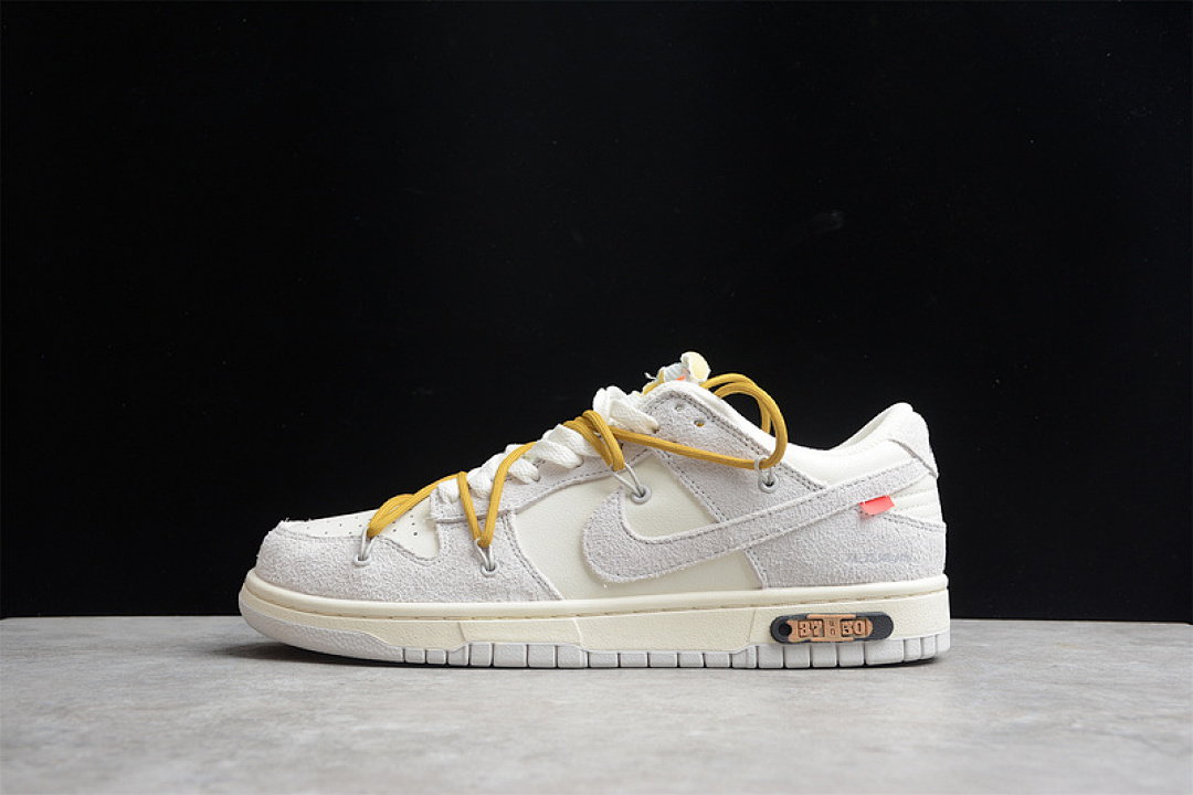 Off-White Nike OW X SB DUNK LOW LOT 37 OF 50 SAIL/NEUTRAL GREY/YELLOW · DJ0950-105, photo 1