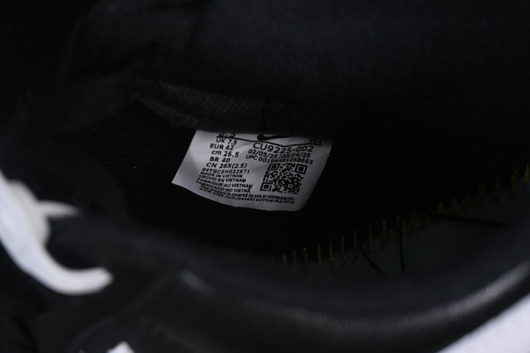 Nike [CU9225-002]-[AIR FORCE 1 LOW BLACK/WHITE/BLACK]-[WOMAN:36-39]-[MAN:40-45] - Image 6