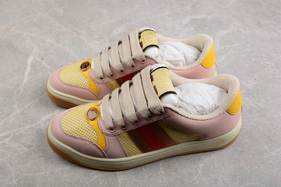 Gucci [GU*CCI ACE EMBROIDERED LOW-TOP LIGHT PINK/YELLOW/BEIGE]-[WOMAN:35-40] - Image 11