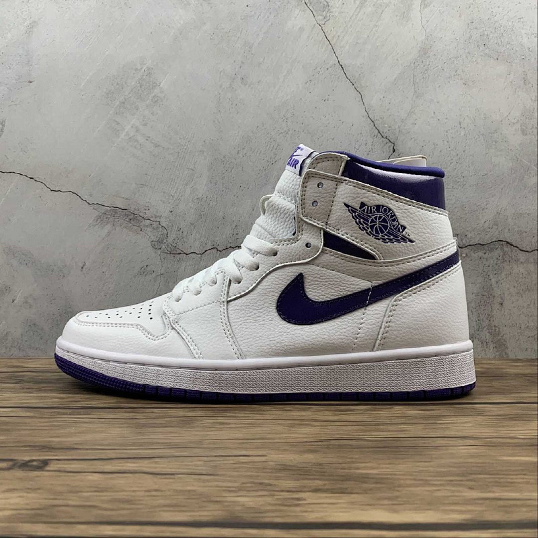 Jordan [CD0461-151]-[AIR JORDAN 1 HIGH OG WHITE/WHITE/COURT PURPLE]-[WOMAN:36-39]-[MAN:40-46], photo 1