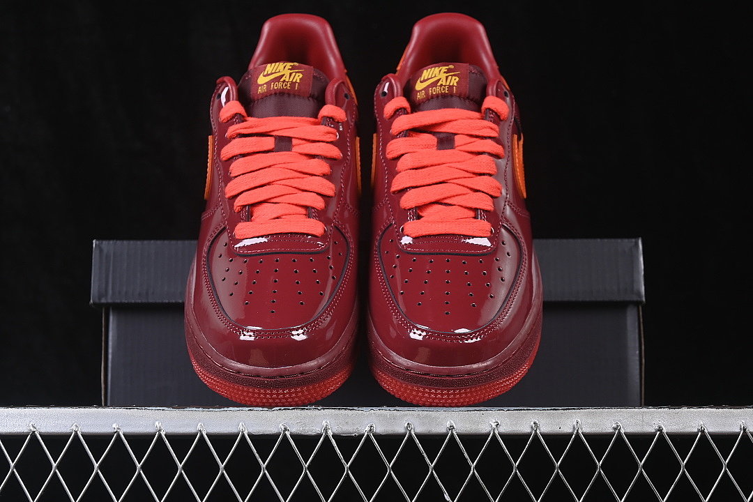 Unbranded [IO4489-601]-[AIR FORCE 1 07 LOW CASUAL SNEAKERS WINE RED/ORANGE]-[WOMAN:35.5-39]-[MAN:40-48.5] - Image 12