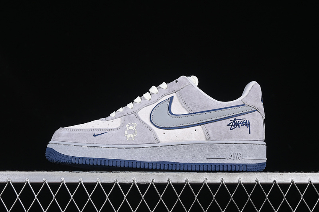 Nike [DF0188-017]-[AIR FORCE 1 07 LOW WHITE/GREY/BLUE]-[WOMAN:36-39]-[MAN:40-45] - Image 2