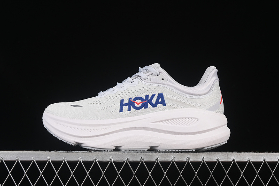 On Running [1162011 CYLT]-[HOKA ONE BONDI 9 WHITE/GREY/BLUE]-[WOMAN:36-39]-[MAN:40-45] - Image 2