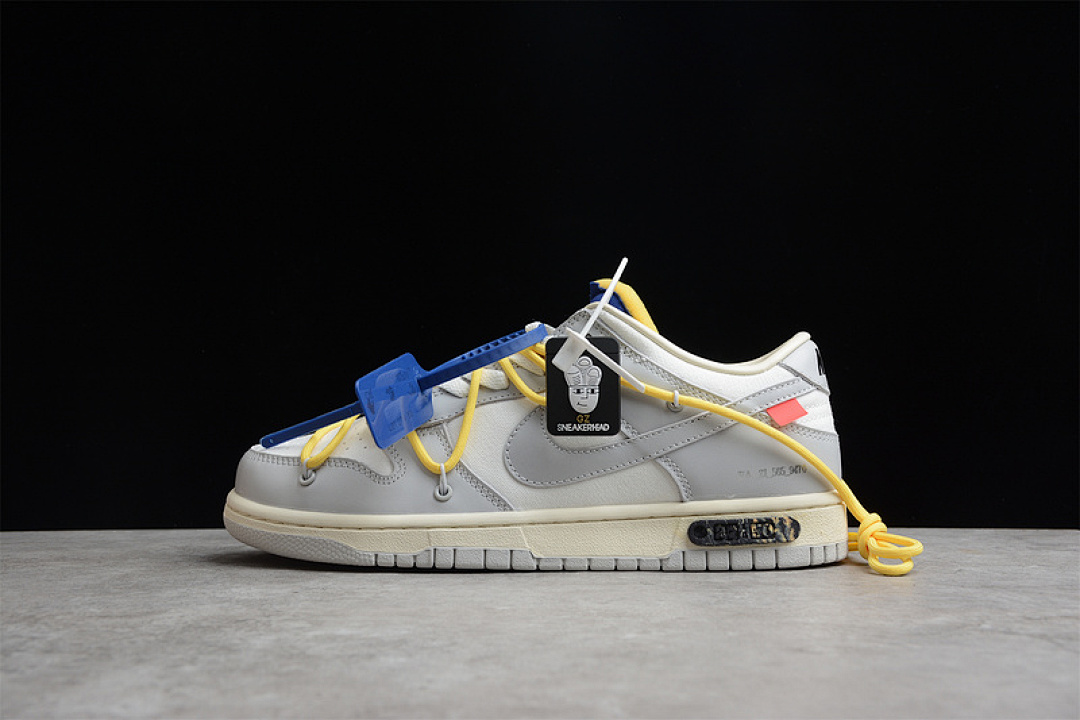 Off-White Nike OW X SB DUNK LOW LOT 27 OF 50 SAIL/NEUTRAL GREY/YELLOW · DM1602-120, photo 1