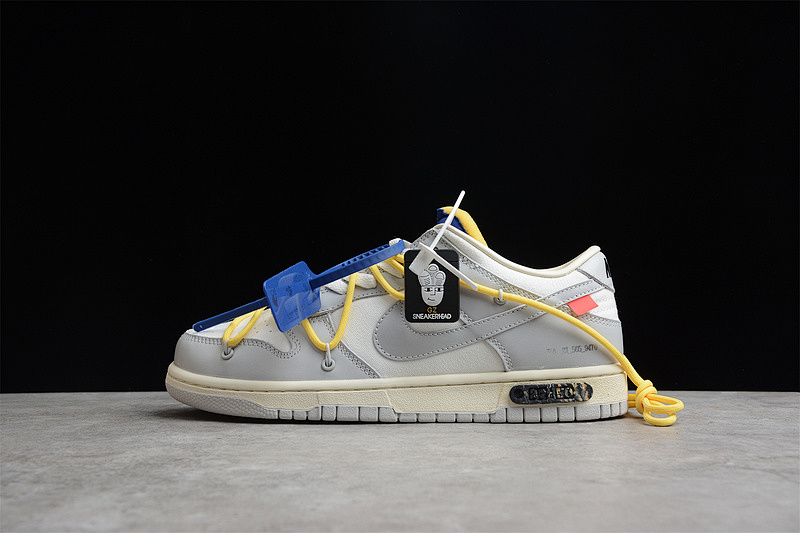 Off-White Nike OW X SB DUNK LOW LOT 27 OF 50 SAIL/NEUTRAL GREY/YELLOW · DM1602-120, photo 1
