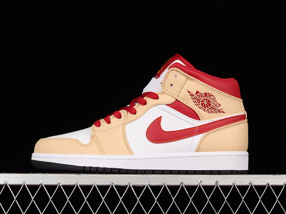 Jordan [554724-201]-[AIR JORDAN 1 MID WHITE ONYX/WHITE/CARDINAL RED/LIGHT CURRY]-[WOMAN:36-46], photo 1