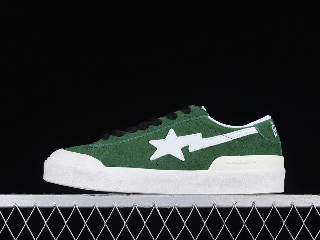 Bape [M191013]-[A BATHING APE MAD STA SNEAKERS DARK GREEN/WHITE/BLACK]-[WOMAN:36-39]-[MAN:40-45], photo 1
