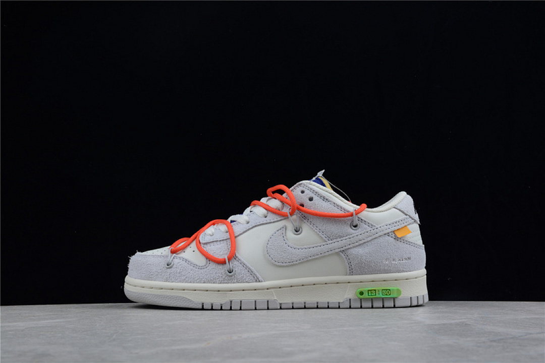 Off-White [DJ0950-110]-[OW X SB DUNK LOW LOT 13 OF 50 SAIL/NEUTRAL GREY/HABANERO RED]-[UNISEX:36-47.5], photo 1