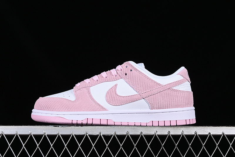 Nike DUNK LOW PINK CORDUROY WHITE/PINK FOAM · FN7167-100, photo 1