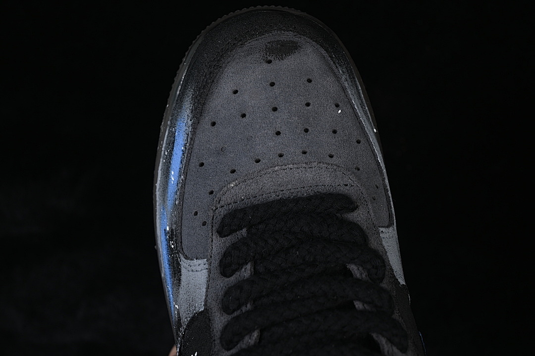 Nike [DO6730-101]-[AIR FORCE 1 07 LOW CASUAL SNEAKERS BLACK/BLUE]-[WOMAN:36-39]-[MAN:40-45] - Image 10