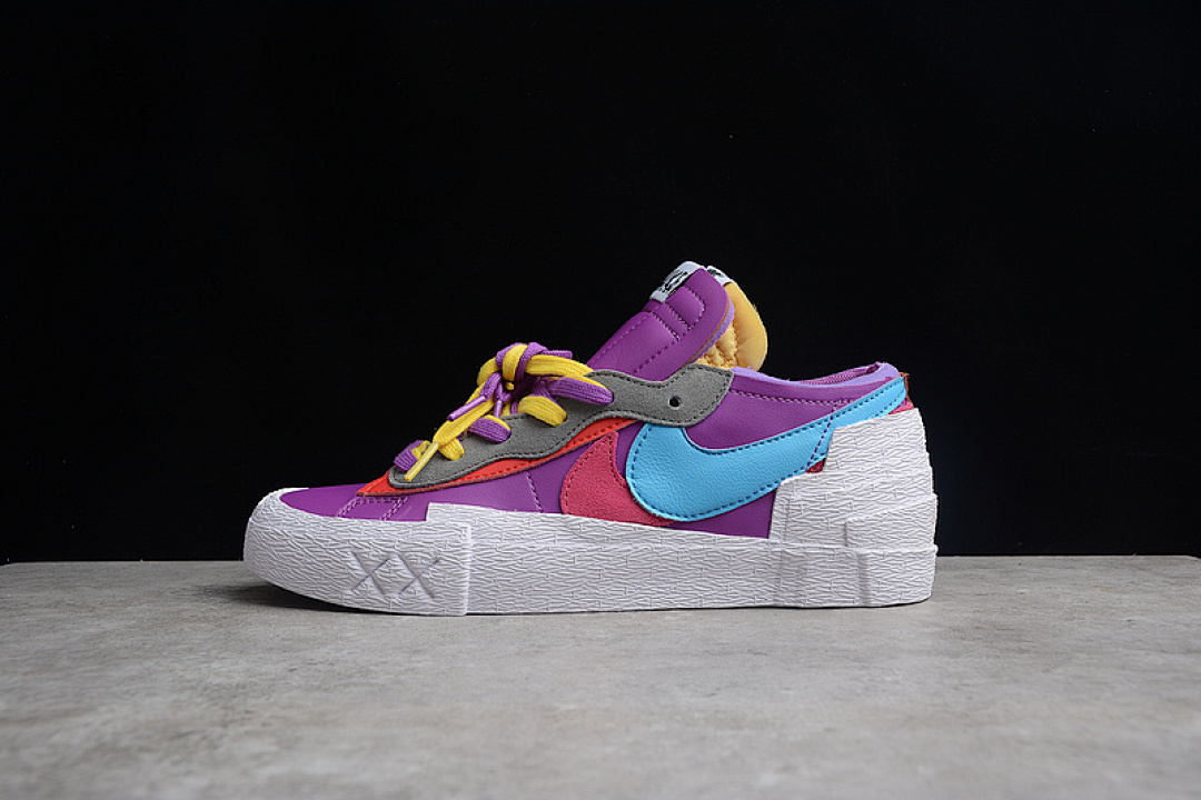 Purple Nike KAWS X SACAI BLAZER LOW PURPLE DUSK/BLUE-RED · DM7901-500, photo 1