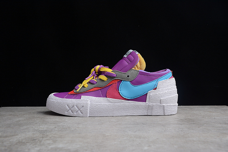 Purple Nike KAWS X SACAI BLAZER LOW PURPLE DUSK/BLUE-RED · DM7901-500, photo 1