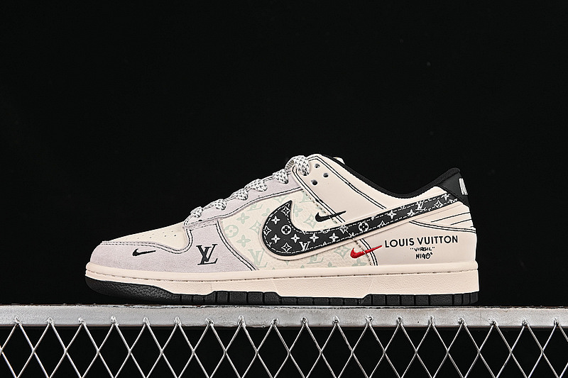 Louis Vuitton Nike SB DUNK LOW LV WHITE/GREY/BLACK · YX5066-365, photo 1