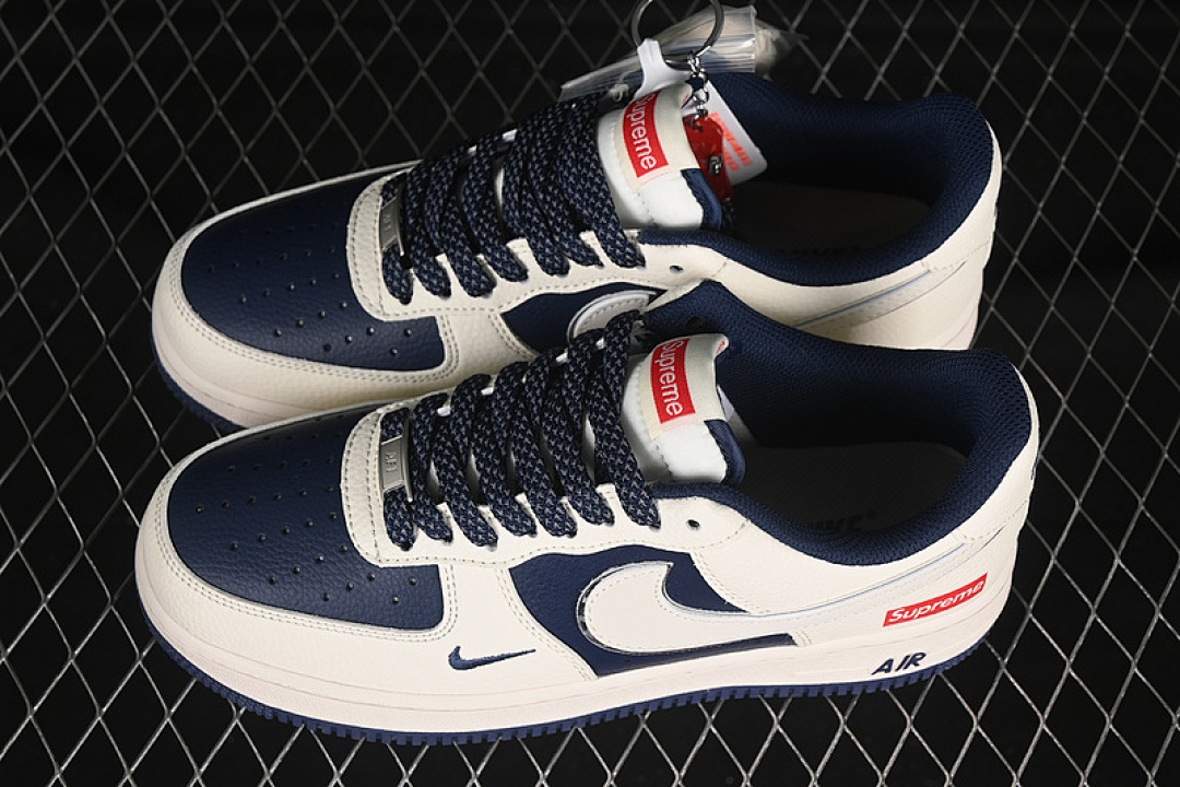 Nike [HH7518-057]-[AIR FORCE 1 07 LOW SUPREME OFF WHITE/BLUE/RED]-[WOMAN:36-39]-[MAN:40-45] - Image 11