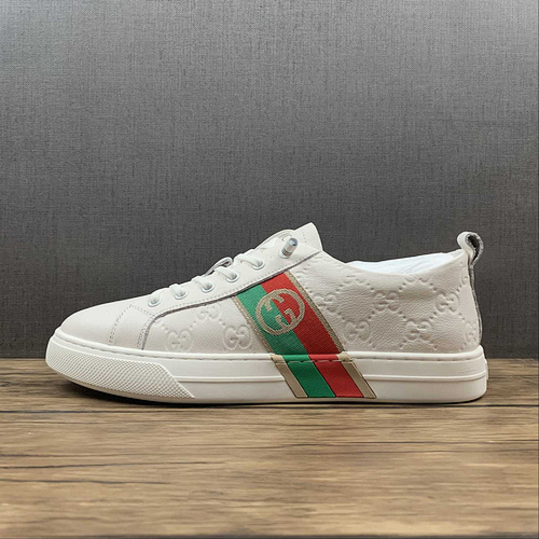 Gucci [GU*CCI LOW SHOES WHITE/GREEN/RED-GOLD]-[MAN:38-44] - Image 2