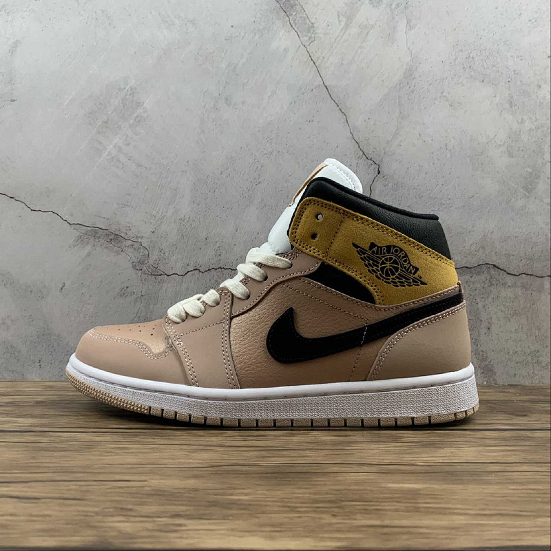 Jordan AIR Jordan 1 MID SE PARTICLE BEIGE/METALLIC RED BRONZE/UNIVERSITY GOLD/BLACK · DD2224-200, photo 1