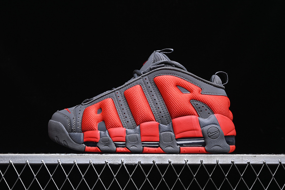 Nike [FZ3055-002]-[AIR MORE UPTEMPO LOW DARK GREY/LIGHT CRIMSON/METALLIC SILVER]-[UNISEX:36-45], photo 1