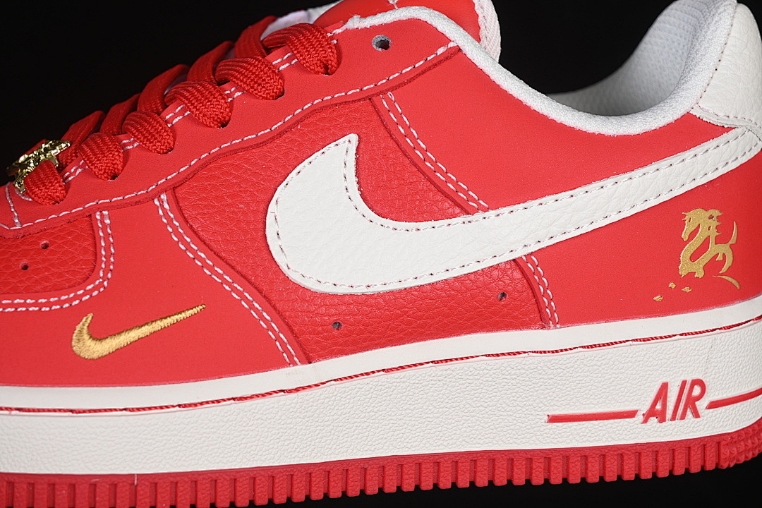 Nike [NH0601-523]-[AIR FORCE 1 07 LOW CASUAL SNEAKERS RED/WHITE/GOLD]-[WOMAN:36-39]-[MAN:40-45] - Image 8