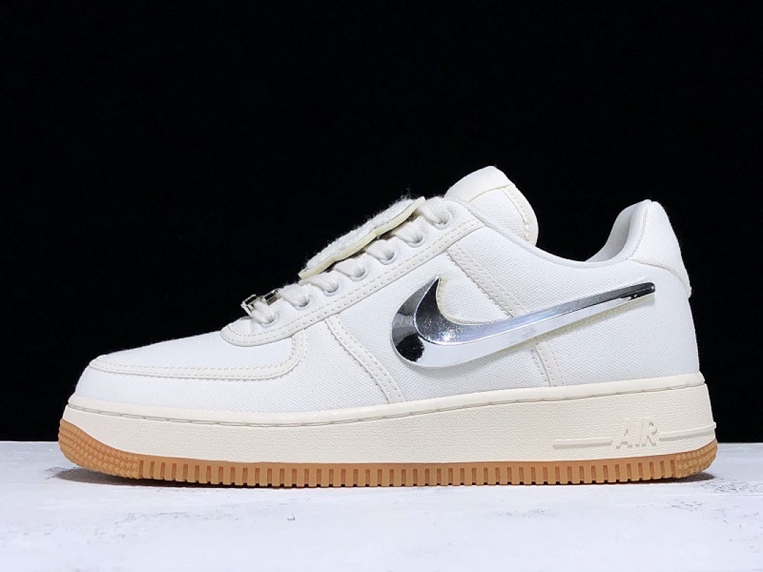 Nike [AQ4211-101]-[OWF AIR FORCE 1 LOW X TRAVI SCOTT SAIL/SAIL-GUM (LIGHT BROWN]), photo 1