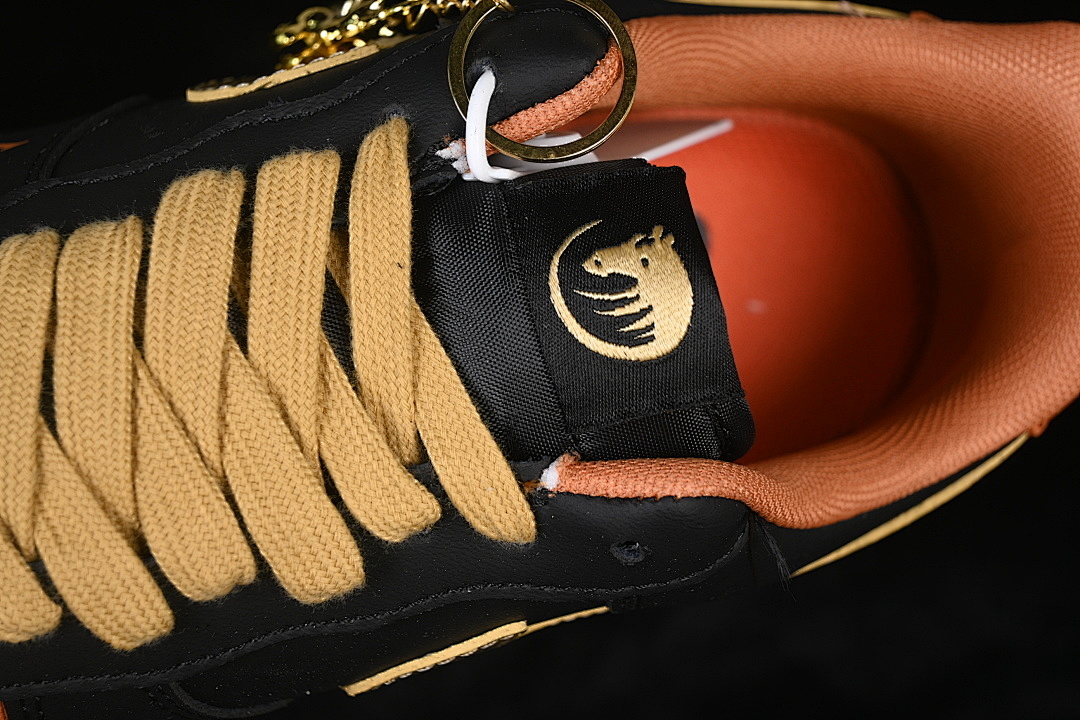 Nike [FV3694-101]-[AIR FORCE 1 07 LOW BLACK/ORANGE/GOLD]-[WOMAN:36-39]-[MAN:40-45] - Image 9