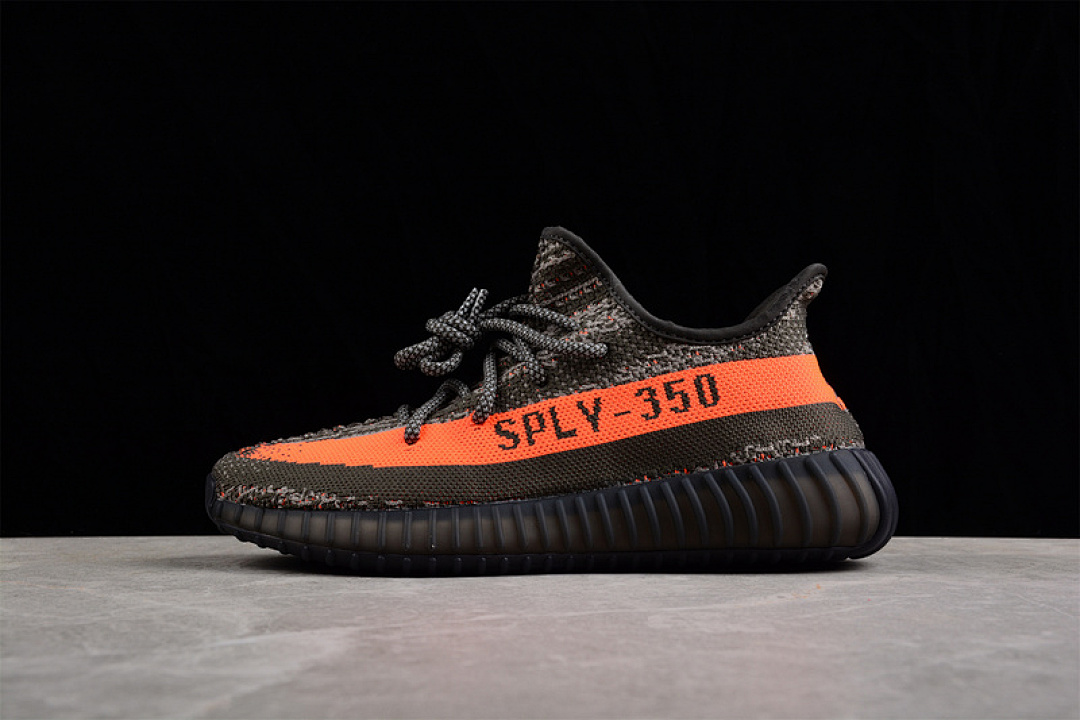 Adidas Adidas YEEZY BOOST 350 V2 DARK BELUGA 3.0 CORE BLACK/ORANGE/ARMY GREEN · HQ7045, photo 1