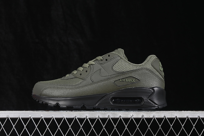 Nike AIR MAX 90 RETRO AIR CUSHIONED SHOES ARMY GREEN/BLACK · HQ3828-200, photo 1