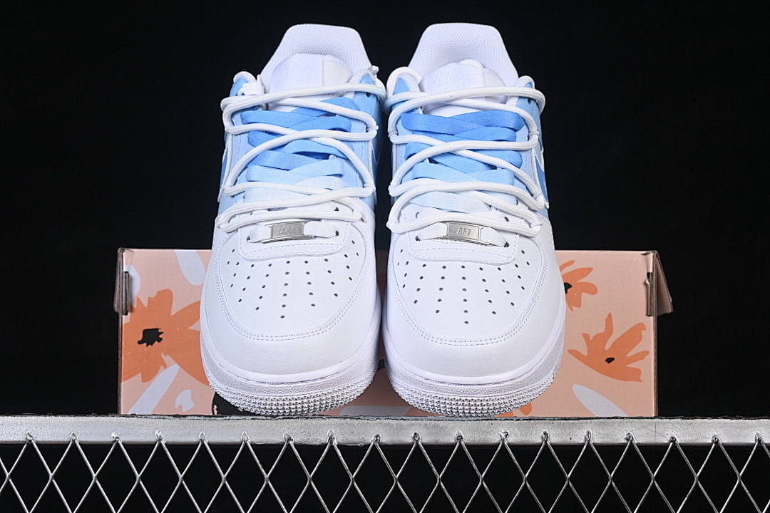 Nike [CD2288-951]-[AIR FORCE 1 07 LOW CASUAL SNEAKERS SKY BLUE/WHITE]-[WOMAN:36-39]-[MAN:40-45] - Image 12