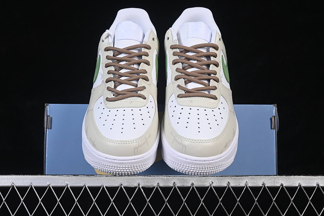 Nike [ZH0316-130]-[AIR FORCE 1 07 LOW WHITE/BEIGE/GREEN]-[WOMAN:36-39]-[MAN:40-45] - Image 13