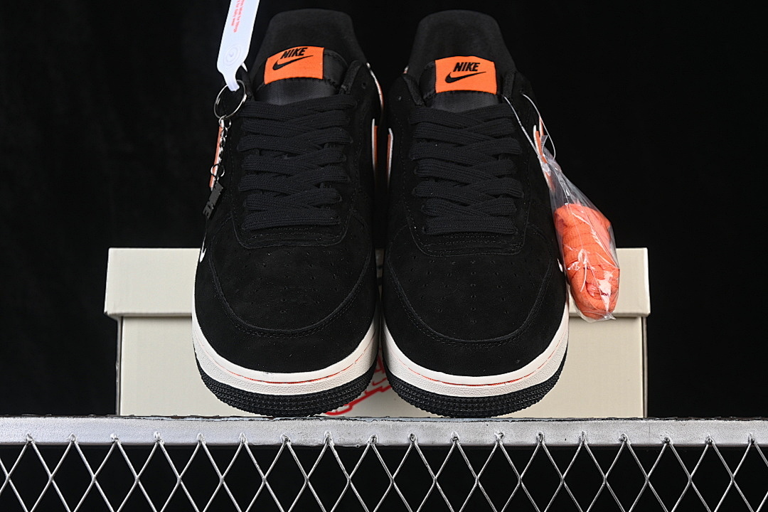 Nike [FV3694-107]-[AIR FORCE 1 07 LOW CASUAL SNEAKERS BLACK/ORANGE]-[WOMAN:36-39]-[MAN:40-45] - Image 2
