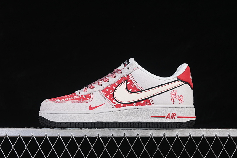 Nike Nike AIR FORCE 1 07 LOW CASUAL SNEAKERS WHITE/RED/BLACK · JP2026-131, photo 1