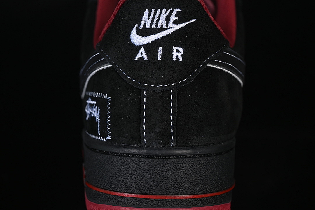 Nike [SY1388-009]-[AIR FORCE 1 07 LOW CASUAL SNEAKERS BLACK/WINE RED]-[WOMAN:36-39]-[MAN:40-45] - Image 6
