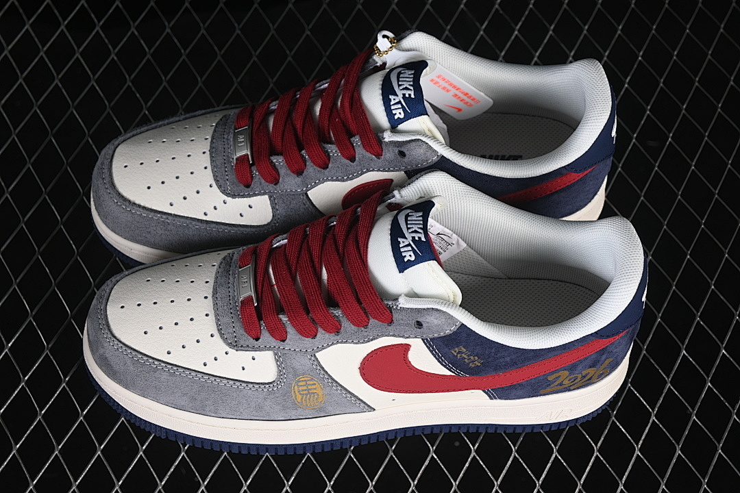 Nike [JP2026-153]-[AIR FORCE 1 07 LOW CASUAL SHOES NAVY BLUE/WHITE/RED]-[WOMAN:36-39]-[MAN:40-45] - Image 10